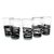 Blown glass drinking glasses, 'Ebony Spin' (set of 5) - Set of 5 Hand Blown Black Spiral Glass Tumblers from Mexico