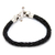 Silver and leather braided bracelet, 'Jaguar' - Unisex 950 Silver and Leather Bracelet