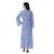 Cotton maxi dress, 'Carefree Comfort' - Blue and White Print 100% Cotton Long Sleeve Maxi Dress (image 2b) thumbail