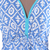 Cotton maxi dress, 'Carefree Comfort' - Blue and White Print 100% Cotton Long Sleeve Maxi Dress (image 2f) thumbail