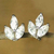 Cubic zirconia stud earrings, 'Petal Triad' - Cubic Zirconia Petal Stud Eearrings
