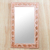 Brass and wood mirror, 'Pink Diamonds' - Diamond Motif Brass and Sese Wood Mirror from Ghana (image 2) thumbail