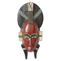 Malian wood mask, 'Senufo Proposal' - Hand Crafted African Malian Wood Mask