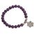Amethyst beaded charm bracelet, 'Unity Flower' - Amethyst Religious Beaded Stretch Bracelet from Bali (image 2d) thumbail