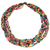 Wood torsade necklace, 'Songkran Belle' - Multicolor Necklace Beaded Jewelry Knotted by Hand thumbail