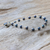 Pearl floral bracelet, 'Black Rose Horizon' - Pearl and Silver Bracelet (image 2b) thumbail