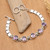 Amethyst and peridot pendant bracelet, 'Exuberance' - Handmade Amethyst Sterling Silver Link Bracelet