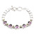 Amethyst and peridot pendant bracelet, 'Exuberance' - Handmade Amethyst Sterling Silver Link Bracelet
