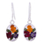 Natural flower dangle earrings, 'Fresh Petals' - Colorful Natural Flower Dangle Earrings from Mexico