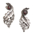 Garnet drop earrings, 'Leaf Majesty' - Leafy Garnet and Sterling Silver Drop Earrings from Bali thumbail