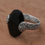 Onyx cocktail ring, 'Mysterious Oval' - Oval Onyx and Sterling Silver Cocktail Ring from Bali (image 2c) thumbail