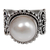 Cultured mabe pearl cocktail ring, 'Purely White' - White Mabe Pearl Cocktail Ring in Sterling Silver Setting (image 2b) thumbail