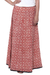 Cotton maxi skirt, 'Blissful Beauty' - Red and Ivory 100% Cotton Drawstring Skirt from India (image 2b) thumbail
