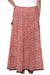 Cotton maxi skirt, 'Blissful Beauty' - Red and Ivory 100% Cotton Drawstring Skirt from India (image 2c) thumbail