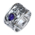 Amethyst band ring, 'Dragon Guardian' - Sterling Silver and Amethyst Band Ring (image 2e) thumbail