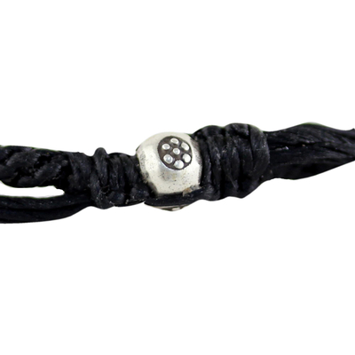 Silver and citrine beaded bracelet, 'Citrine Dream' - Thai Sterling Silver and Citrine Beaded Cord Bracelet