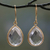 Vermeil prasiolite dangle earrings, 'Nature's Brilliance' - 12.5 Cts Prasiolite and Vermeil Earrings