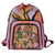 Leather backpack, 'Royal Court' - Hand Painted Leather Backpack Multicolored from India