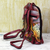 Leather backpack, 'Royal Court' - Hand Painted Leather Backpack Multicolored from India