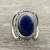 Lapis lazuli single-stone ring, 'Deep Blue Magnificence' - Lapis Lazuli Single-Stone Ring from India (image 2) thumbail