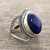 Lapis lazuli single-stone ring, 'Deep Blue Magnificence' - Lapis Lazuli Single-Stone Ring from India (image 2b) thumbail