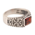 Men's single-stone ring, 'Majestic Strength' - Men's Garnet and Sterling Silver Single-Stone Ring (image 2b) thumbail
