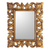 Wood wall mirror, 'Golden Lotus' - Antiqued Gold Finish Wood Wall Mirror from Bali