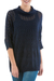 Pullover sweater, 'Evening Flight in Navy' - Navy Pullover Sweater with Three Quarter Length Sleeves thumbail