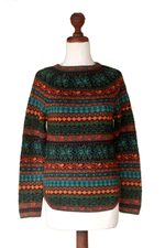100% alpaca sweater, 'Andean Meadow' - Alpaca Wool Pullover Sweater