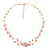 Cultured pearl beaded necklace, 'Pink Cherry Blossom' - Cultured Pearl and Glass Beaded Necklace from Thailand (image 2a) thumbail