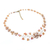 Cultured pearl beaded necklace, 'Pink Cherry Blossom' - Cultured Pearl and Glass Beaded Necklace from Thailand (image 2c) thumbail