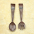 Wood wall adornments, 'Fork and Spoon' (pair) - African Handmade Wood Fork and Spoon Wall Art (Pair) (image 2) thumbail