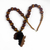 Ebony wood and recycled glass beaded pendant necklace, 'Good Africa' - Africa-Themed Ebony Wood and Recycled Glass Pendant Necklace