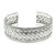 Sterling silver cuff bracelet, 'Pandan Weaving' - Hand Woven Sterling Silver Cuff Bracelet