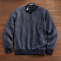 Men's pima cotton sweater, 'El Misti' - El Misti Pima Cotton Sweater