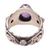 Amethyst and rainbow moonstone band ring, 'Peaceful Glimmer' - Amethyst and Rainbow Moonstone Band Ring from India