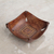 Leather catchall, 'Brown Lasso Window' - Artisan Crafted Leather Square Catchall from the Andes thumbail
