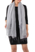 Silk blend scarf, 'Dazzling Beauty in Smoke Grey' - Handwoven Silk Blend Scarf in Smoke Grey from Thailand thumbail