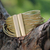 Gold accent leather wristband bracelet, 'Golden Brazilian Glam' - Golden Leather Bracelet with Gold Plated Clasp (image 2) thumbail