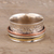 Sterling silver spinner ring, 'Floral Rush' - Floral Sterling Silver Spinner Ring from India thumbail