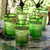 Vasos para beber, (juego de 5) - Vasos de agua reciclados hechos a mano artesanalmente (juego de 5)
