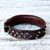 Leather wristband bracelet, 'Mountain Rock' - Leather wristband bracelet