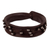 Leather wristband bracelet, 'Mountain Rock' - Leather wristband bracelet thumbail
