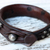 Leather wristband bracelet, 'Mountain Rock' - Leather wristband bracelet (image 2c) thumbail