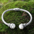 Cultured pearl cuff bracelet, 'Sterling Rope' - Cultured Pearl Sterling Silver Cuff Bracelet from Indonesia (image 2) thumbail