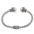 Cultured pearl cuff bracelet, 'Sterling Rope' - Cultured Pearl Sterling Silver Cuff Bracelet from Indonesia (image 2d) thumbail