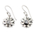 Sterling silver earrings, 'April Daisy' - Unique Sterling Silver and Cubic Zirconia Flower Earrings thumbail
