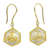 Gold plated quartz dangle earrings, 'Frozen Raindrops' - Hand Crafted Quartz and Gold Plated Dangle Earrings thumbail