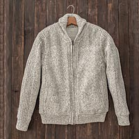 Shawl Collar Plush-Lined Sweater Jacket - Shawl Collared Plush-Lined Sweater Jacket