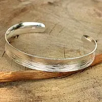 Sterling silver cuff bracelet, 'Lanna Breeze' - Sterling Silver Cuff